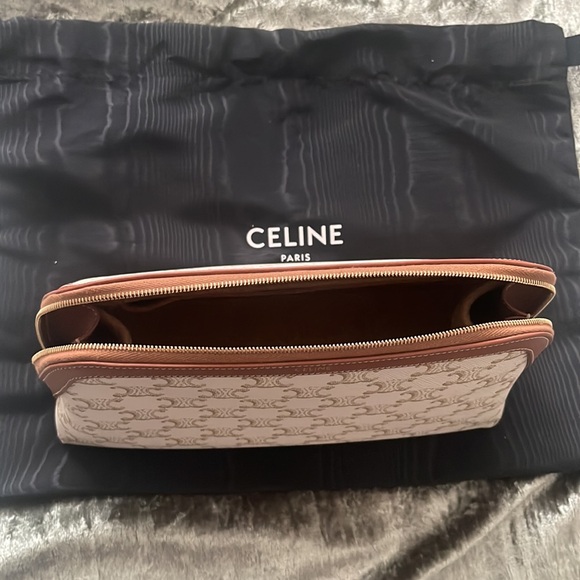 🚫SOLD🚫AUTHENTIC CELINE COSMETIC POUCH in Medium white Triomphe Canvas - Picture 10 of 10
